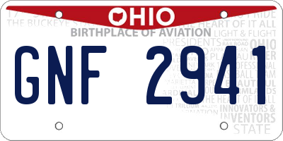 OH license plate GNF2941
