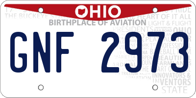 OH license plate GNF2973
