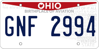 OH license plate GNF2994
