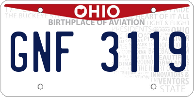 OH license plate GNF3119