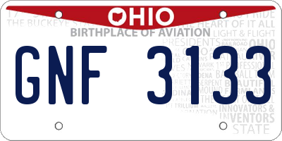 OH license plate GNF3133