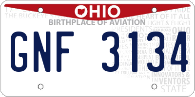 OH license plate GNF3134