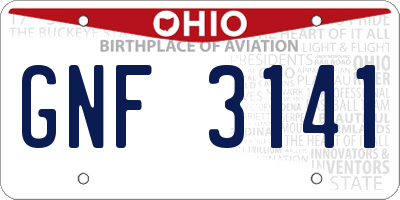 OH license plate GNF3141