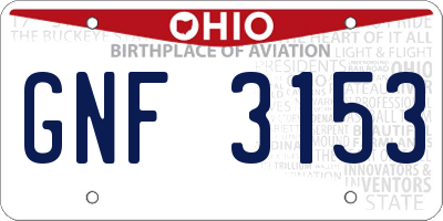 OH license plate GNF3153