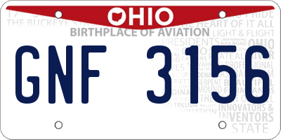 OH license plate GNF3156