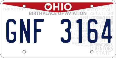 OH license plate GNF3164