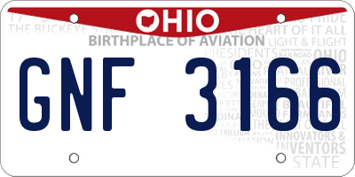 OH license plate GNF3166