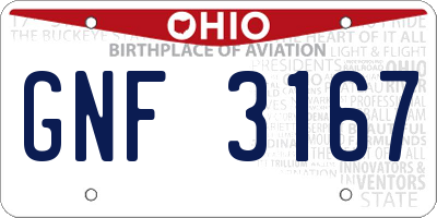 OH license plate GNF3167