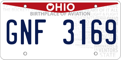 OH license plate GNF3169