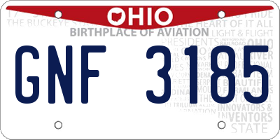 OH license plate GNF3185