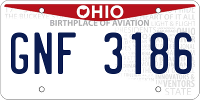 OH license plate GNF3186