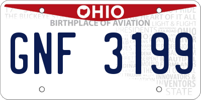 OH license plate GNF3199