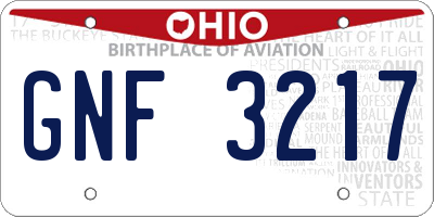 OH license plate GNF3217