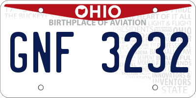 OH license plate GNF3232