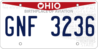 OH license plate GNF3236