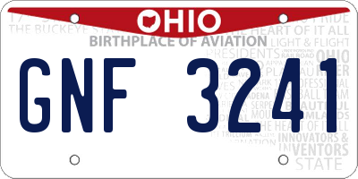 OH license plate GNF3241