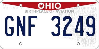 OH license plate GNF3249
