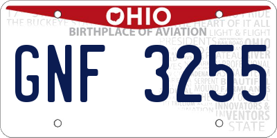 OH license plate GNF3255