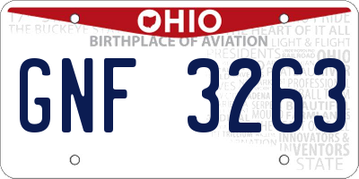OH license plate GNF3263