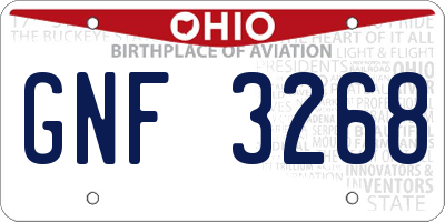 OH license plate GNF3268