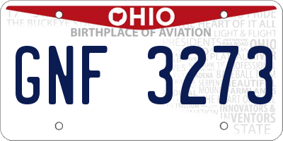 OH license plate GNF3273