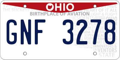 OH license plate GNF3278