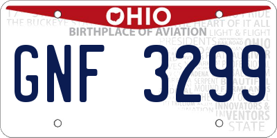 OH license plate GNF3299