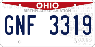 OH license plate GNF3319