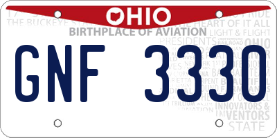 OH license plate GNF3330