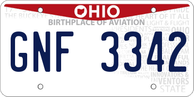 OH license plate GNF3342