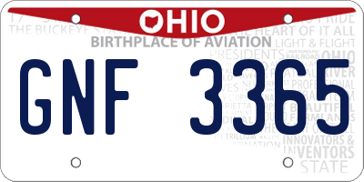 OH license plate GNF3365