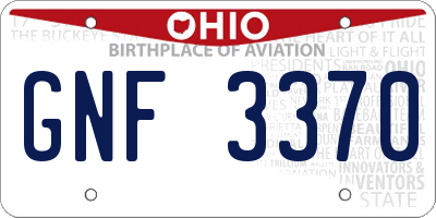 OH license plate GNF3370