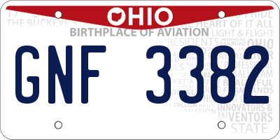 OH license plate GNF3382