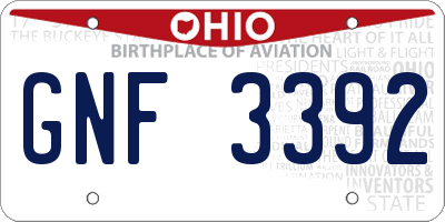 OH license plate GNF3392