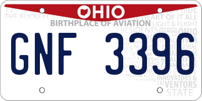 OH license plate GNF3396