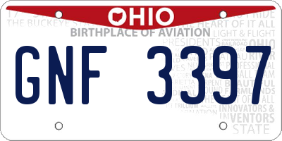 OH license plate GNF3397