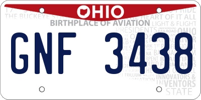 OH license plate GNF3438