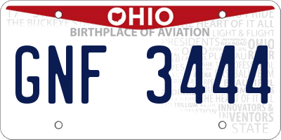 OH license plate GNF3444