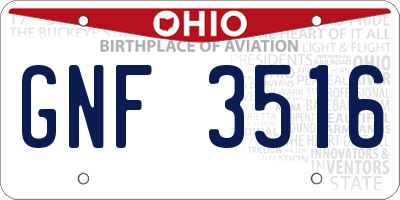 OH license plate GNF3516