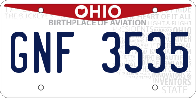 OH license plate GNF3535