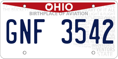 OH license plate GNF3542