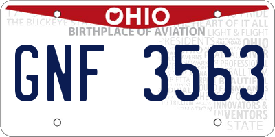 OH license plate GNF3563