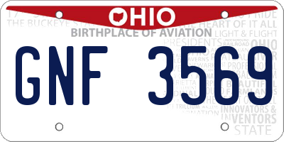 OH license plate GNF3569