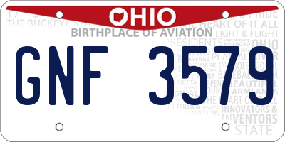 OH license plate GNF3579