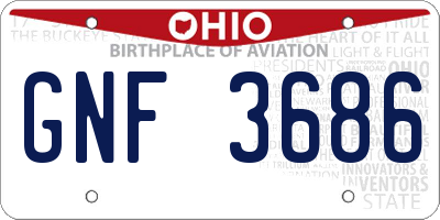 OH license plate GNF3686