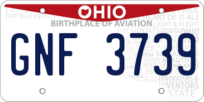 OH license plate GNF3739