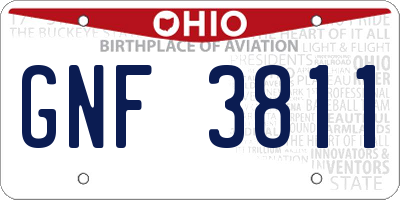 OH license plate GNF3811