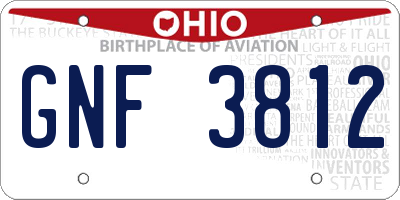 OH license plate GNF3812