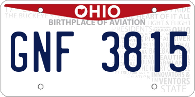 OH license plate GNF3815