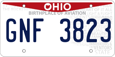OH license plate GNF3823